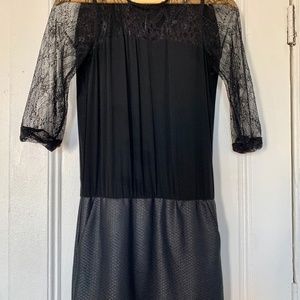 Maje silk & lace mini dress - size 1 (XS)